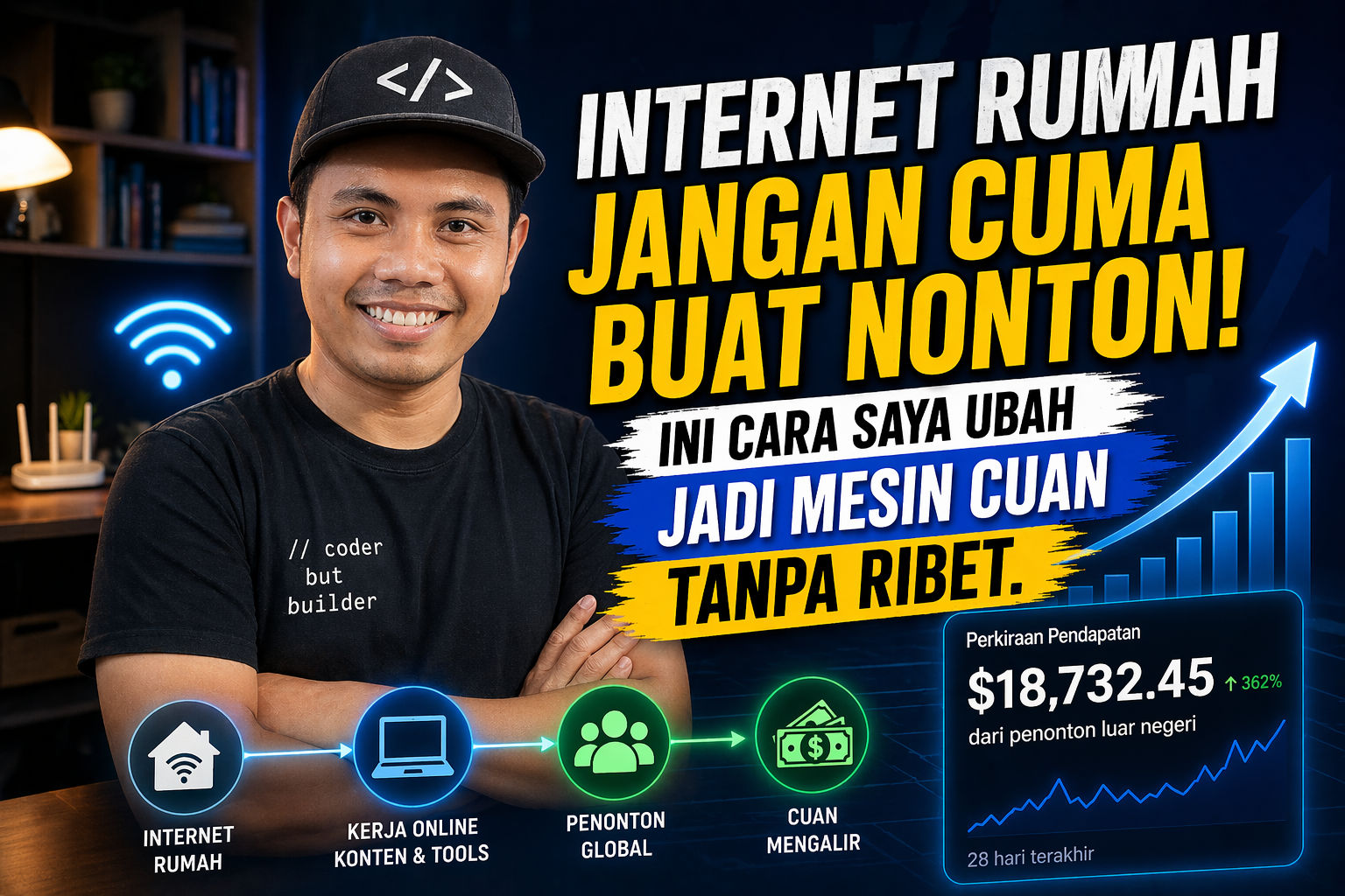 Internet Rumah Jangan Cuma Buat Nonton! Ini Cara Saya Ubah Jadi Mesin Cuan Tanpa Ribet