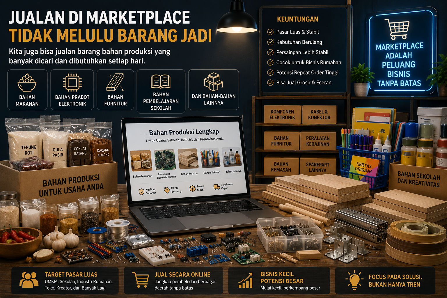 Jualan di Marketplace Tidak Harus Barang Jadi, Barang Bahan Produksi Justru Banyak Dicari