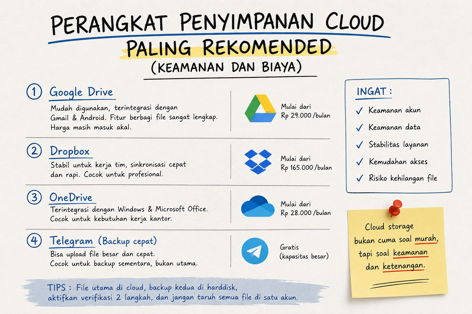 Perangkat Penyimpanan Cloud Paling Recomended untuk Keamanan dan Biaya, Mana yang Benar-Benar Worth It?