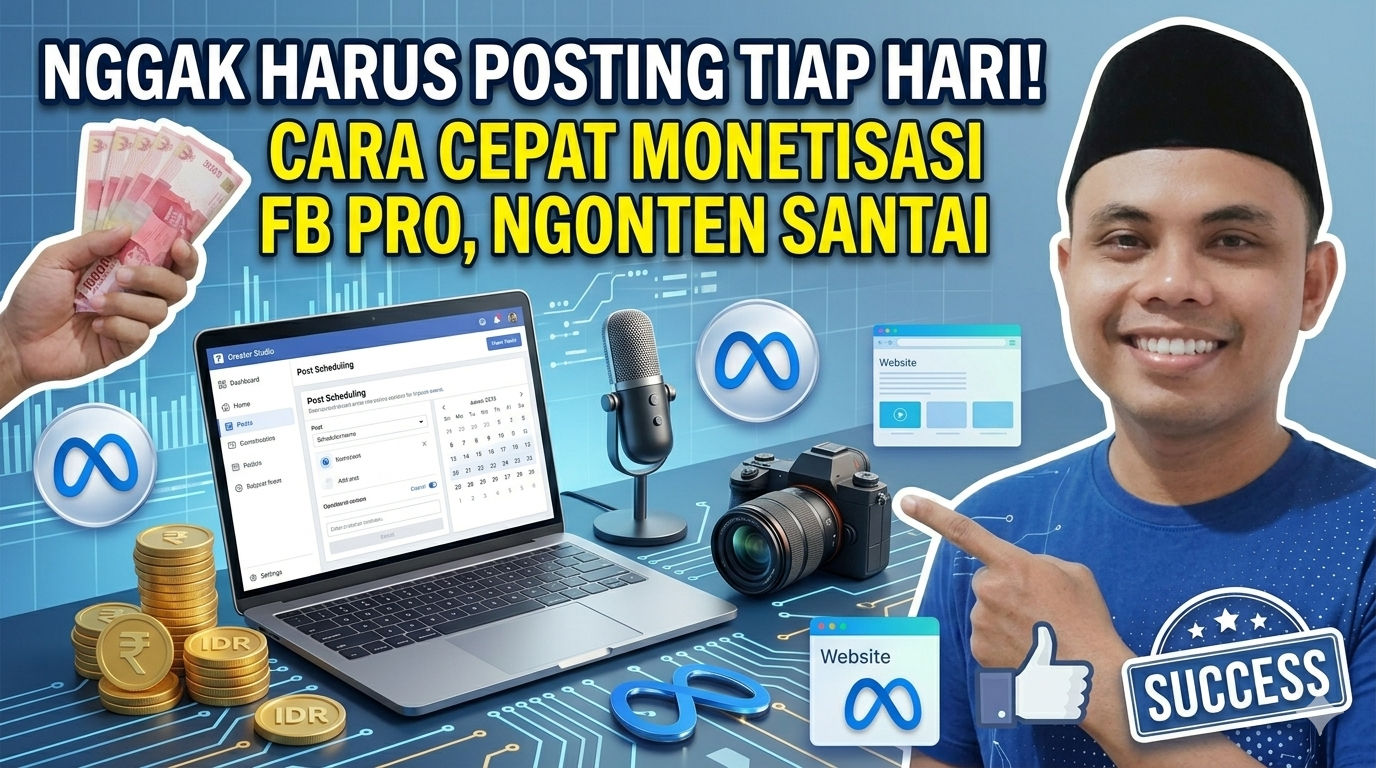 Nggak Harus Posting Tiap Hari! Cara Cepat Monetisasi FB Pro, Ngonten Santai Tapi Cuan Jalan Terus