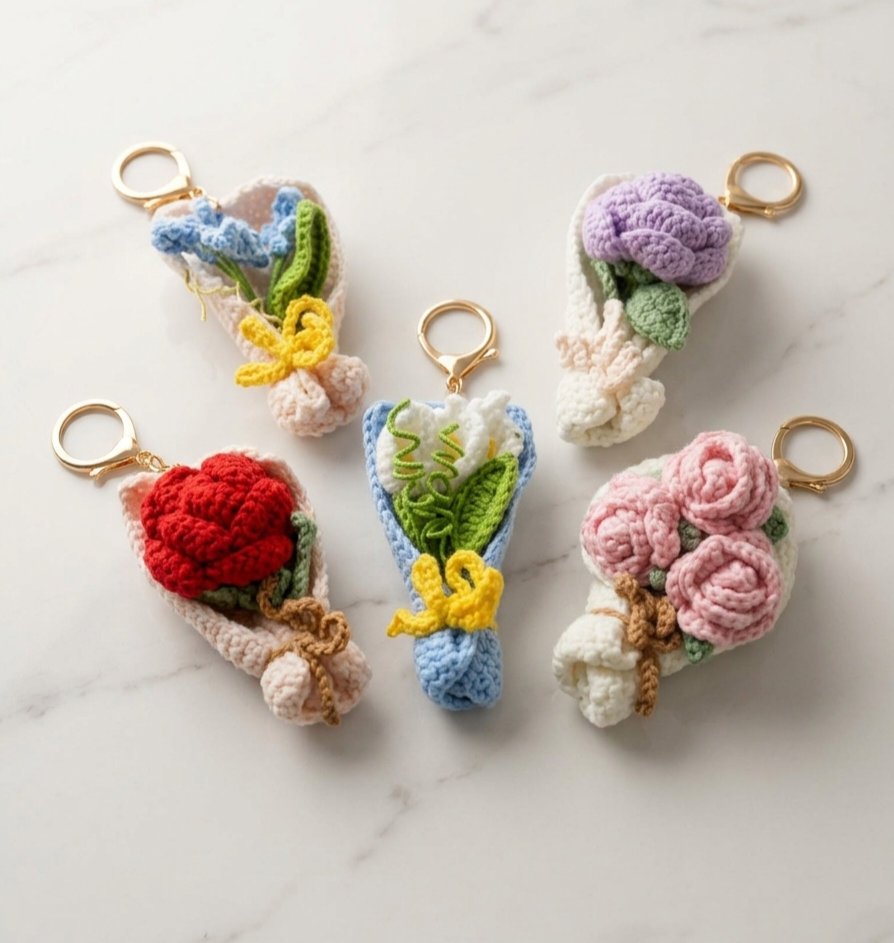 Bloom bouquet Crochet keycuties