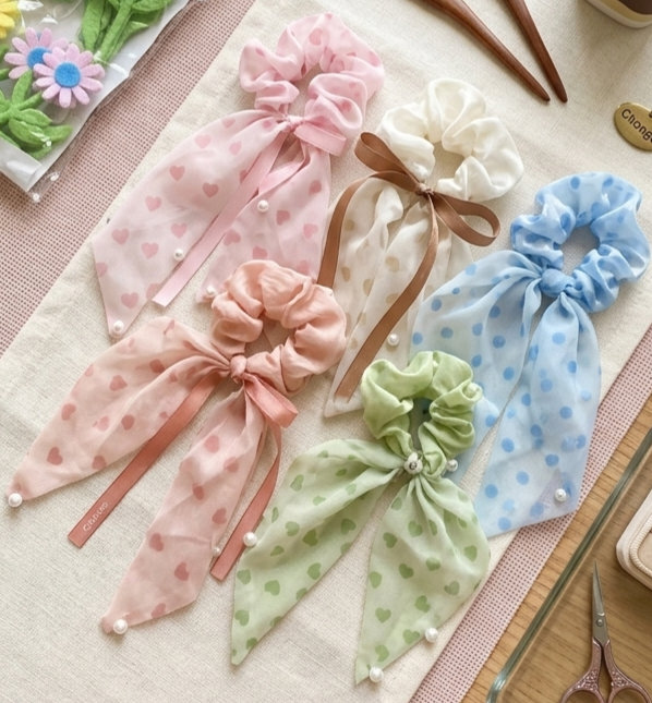 Ribbon Scarf Hair Scrunchie