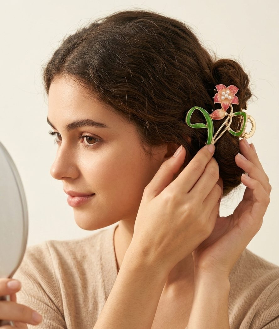Lily Flower Metal Hair Claw Clip