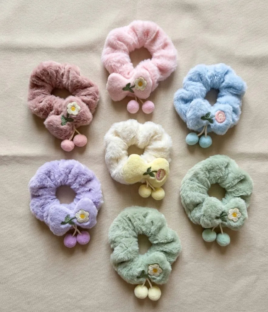 Floral Bow Hair Scrunchies