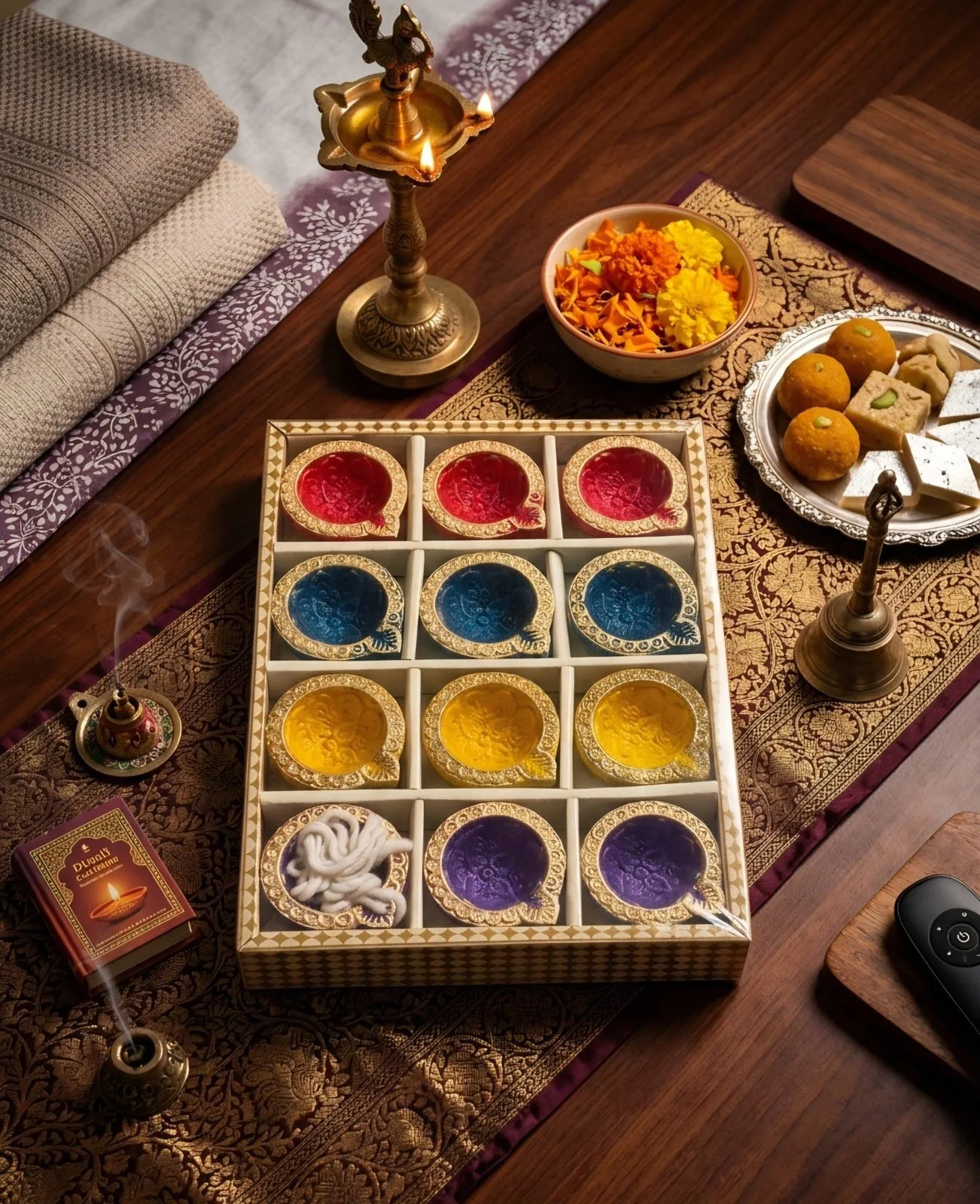 Multicolour Festive Diya Set