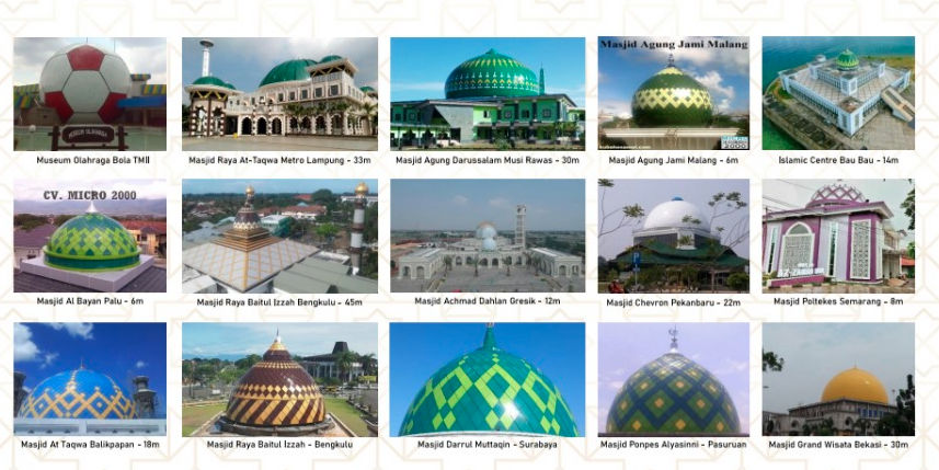 Jasa Pembuatan Kubah Masjid Profesional: Enamel, Galvalum & Custom Desain