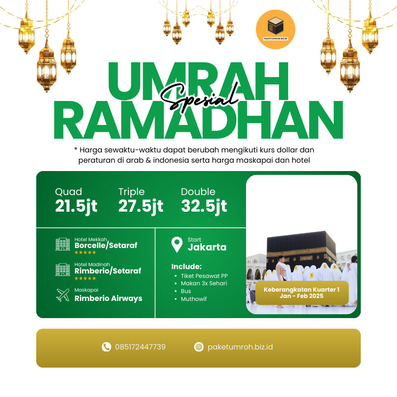 Harga Umroh Juni 2028 Sampang Potongan Langsung untuk Pendaftar Online dan Grup