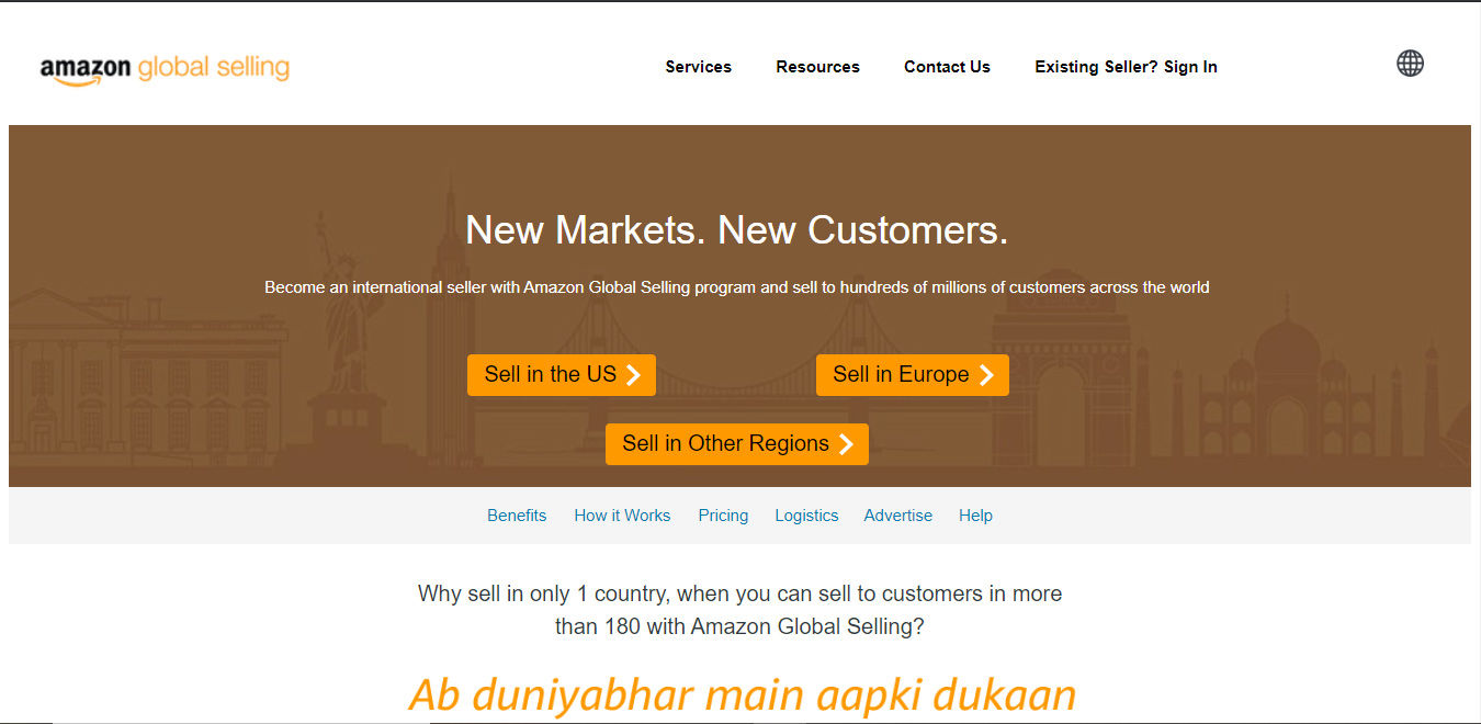 Amazon Seller Sign Up Page