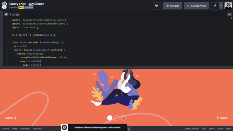 Flutter Template on Codepen
