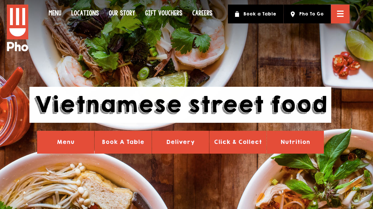 PHO Cafe website