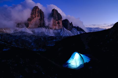 camping tre cime dusk