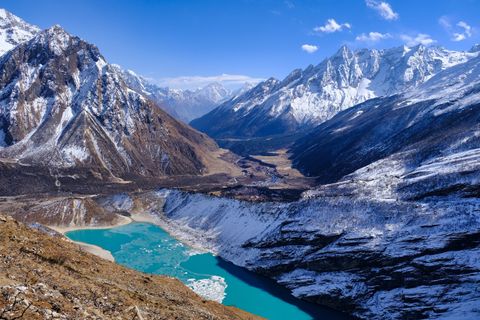 view of frozen birendra lake