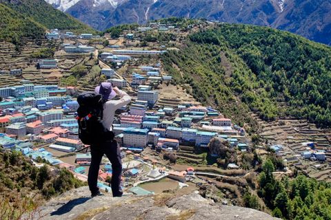 hiker above namche bazaar