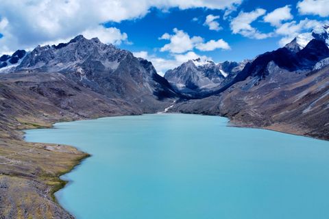 teal glacial lake