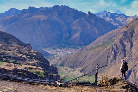 hiker overlooking sacred valley