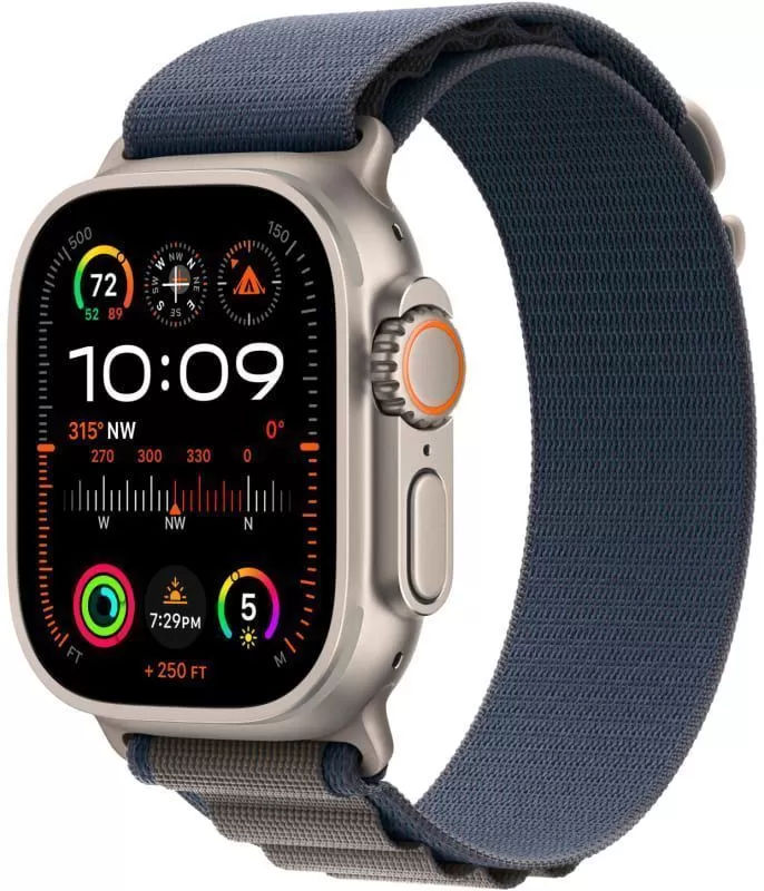Apple Watch Ultra 2 49 мм, ремешок Alpine синего цвета, размер M, фото 1