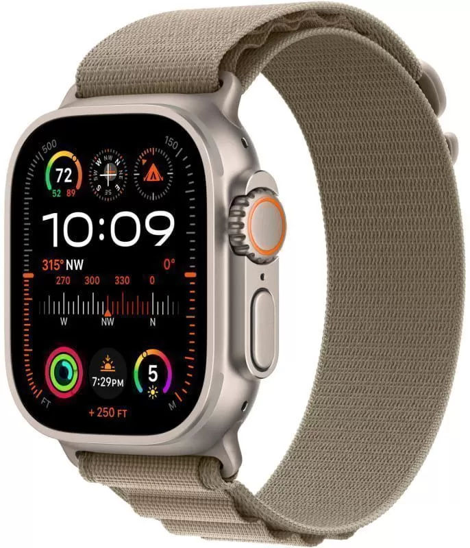 Apple Watch Ultra 2 49 мм, ремешок Alpine оливкового цвета, размер S, фото 1