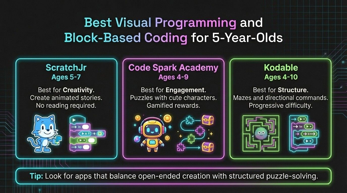 Best Visual Programming and Block-Based Coding for 5-Year-Olds