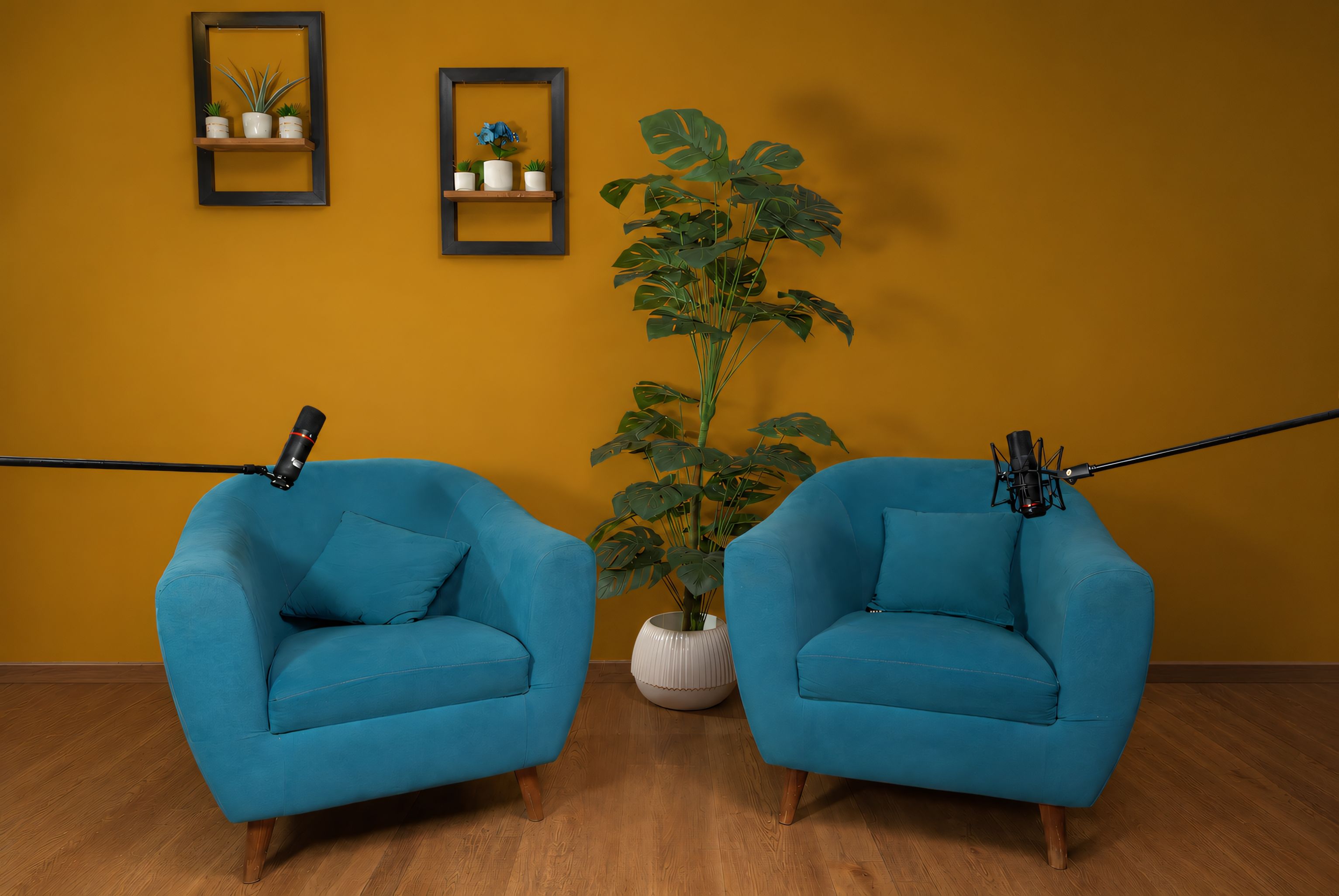QOMRA podcast studio set