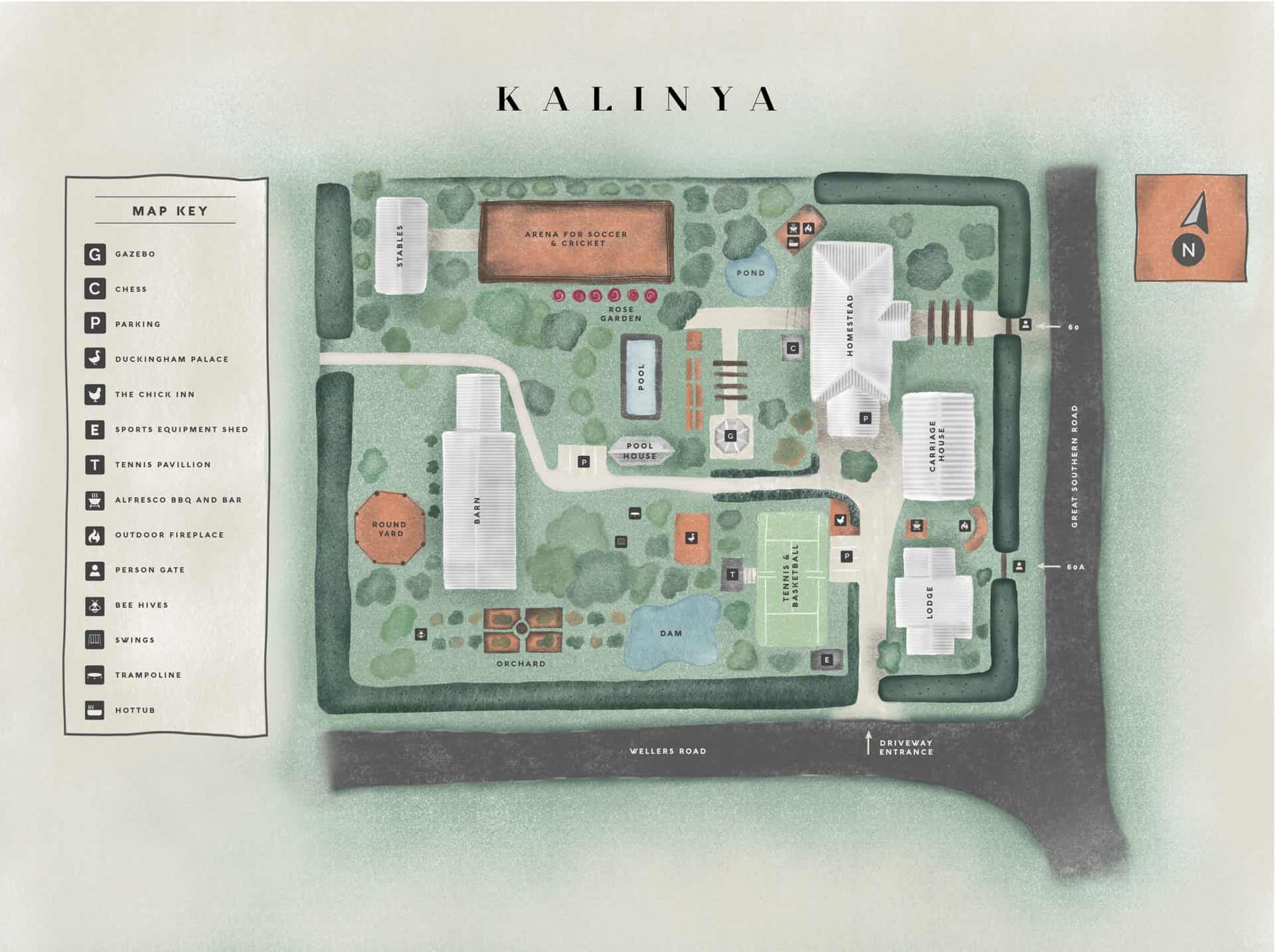 Latest Kalinya Estate Mud Map Map of grounds