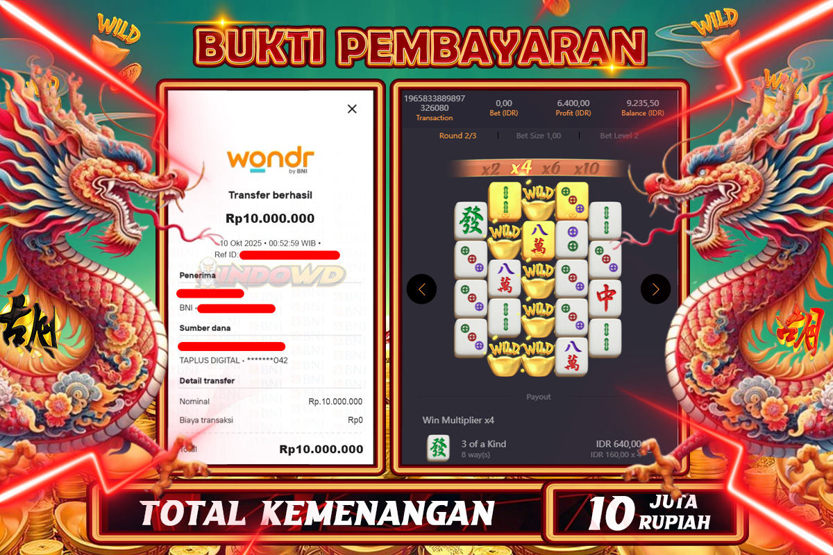 INDOWD JACKPOT SLOT DRAGON FORTUNE Rp30.000.000,- LUNAS
