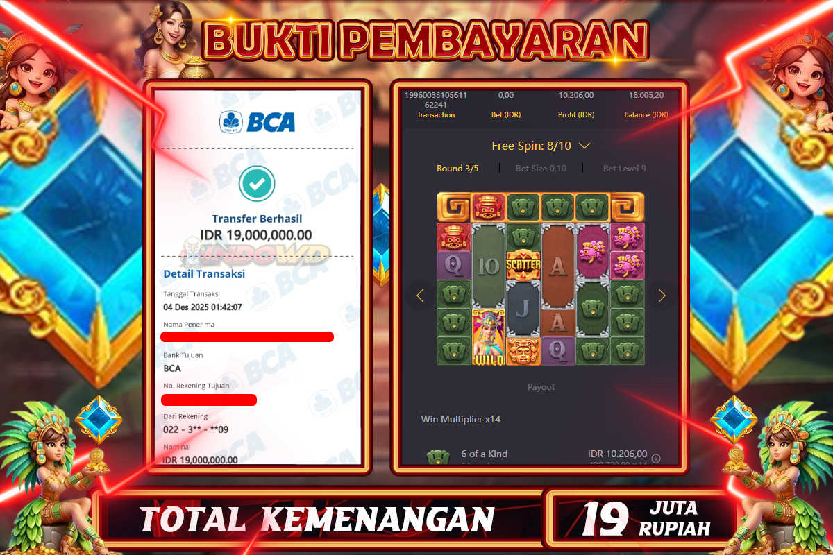 INDOWD JACKPOT SLOT FORTUNES OF AZTEC Rp19.000.000,- LUNAS