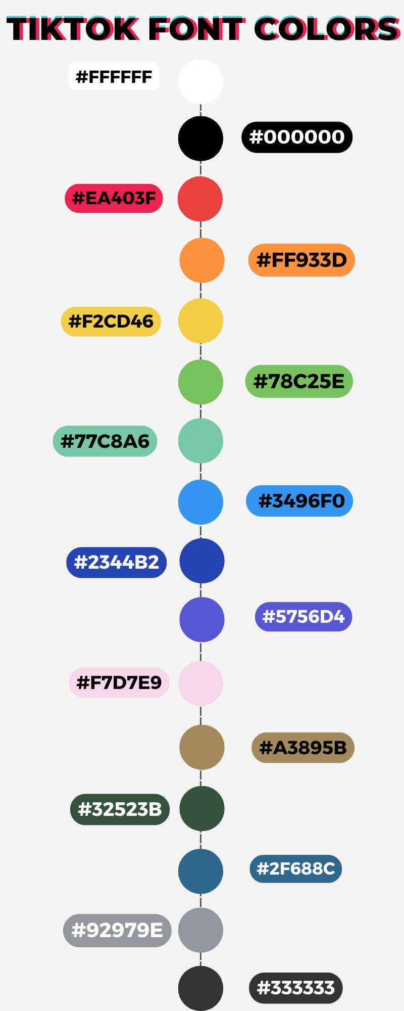 tiktok font color hex codes