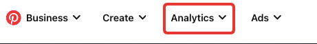 pinterest analytics menu