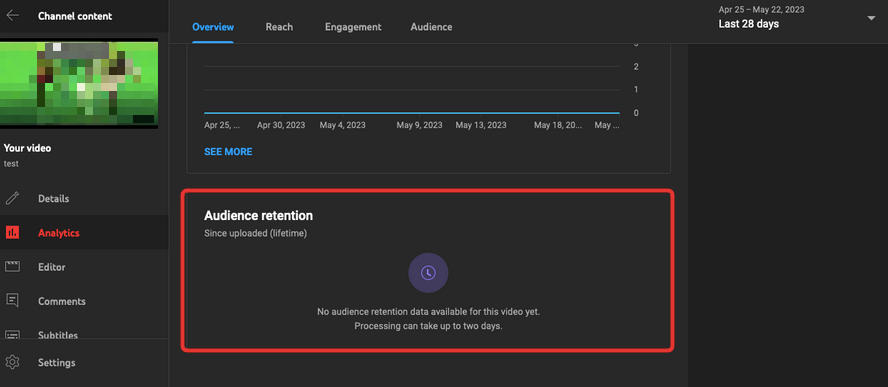 youtube audience retention section