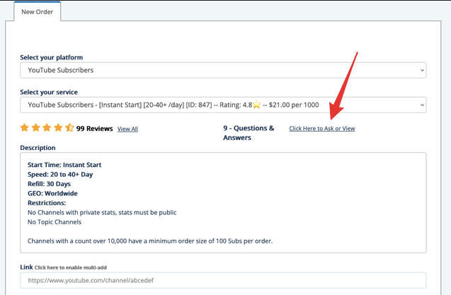 คำถามของลูกค้า qqtube ในหน้าคำสั่งซื้อใหม่