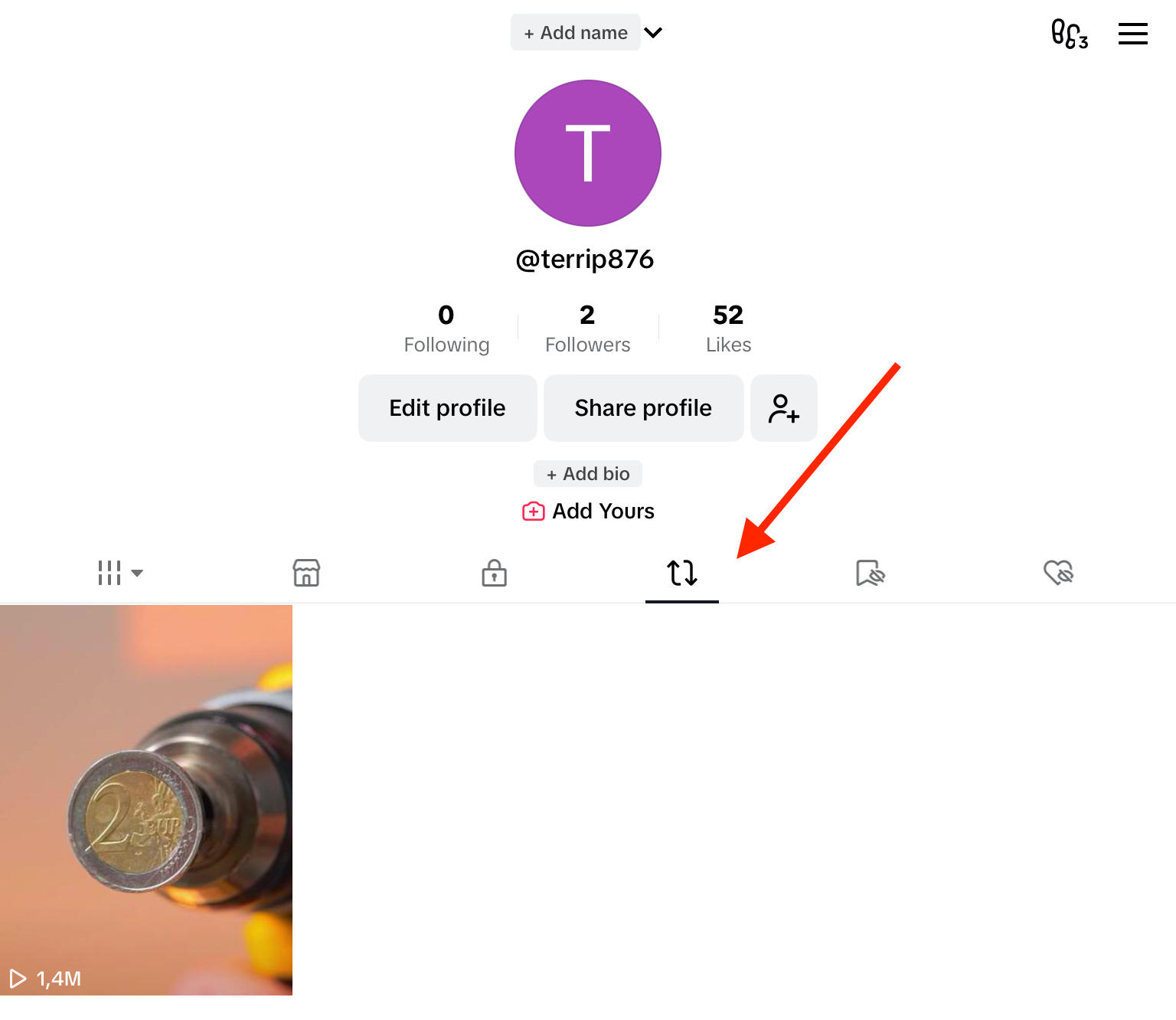 tiktok repost profile