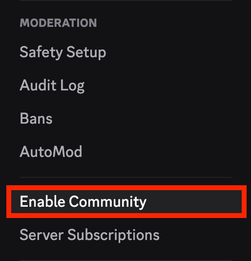 discord enable community