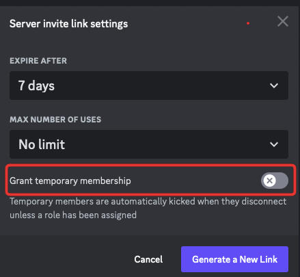 Discord grant temporary membership