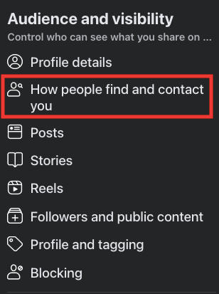 facebook how people find and contact you