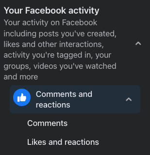facebook comments and reactions