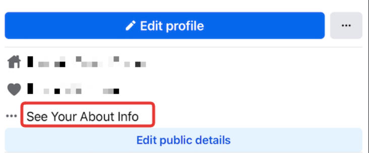 facebook see your about info