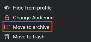 facebook move to archive