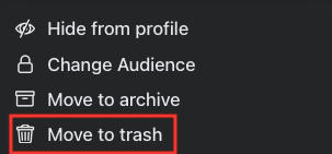 facebook move to trash