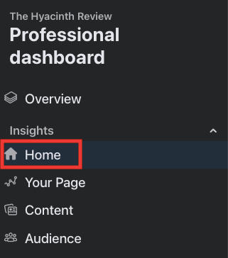 facebook page insights home