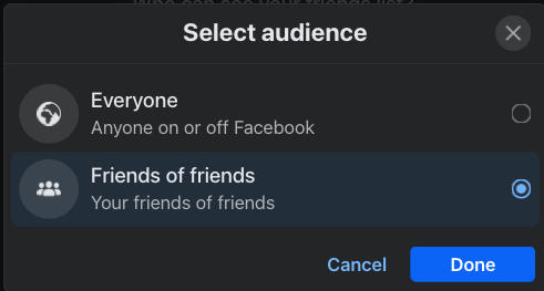 facebook friend preferences