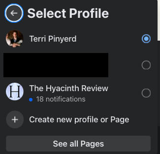 facebook select profile