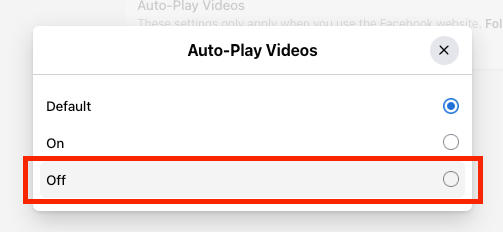 facebook web autoplay off