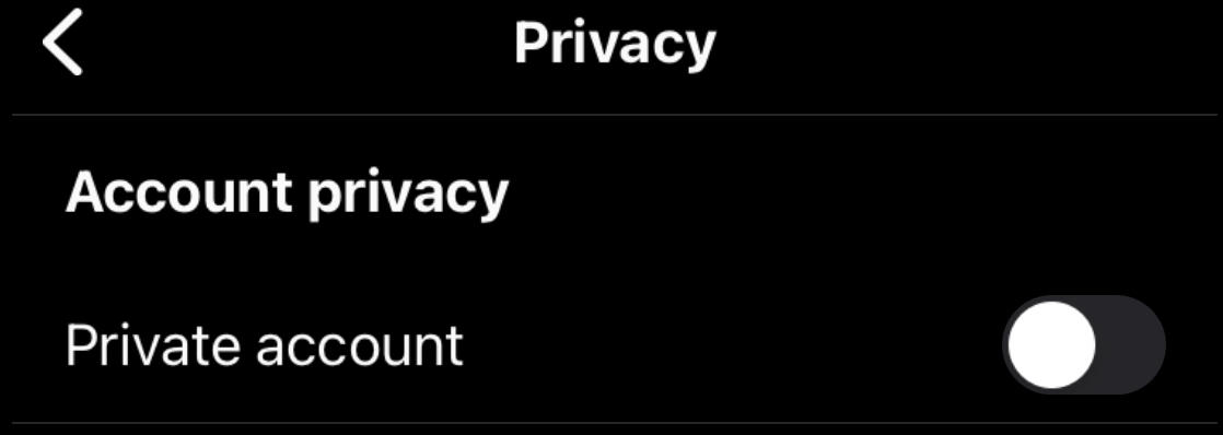 instagram private account settings