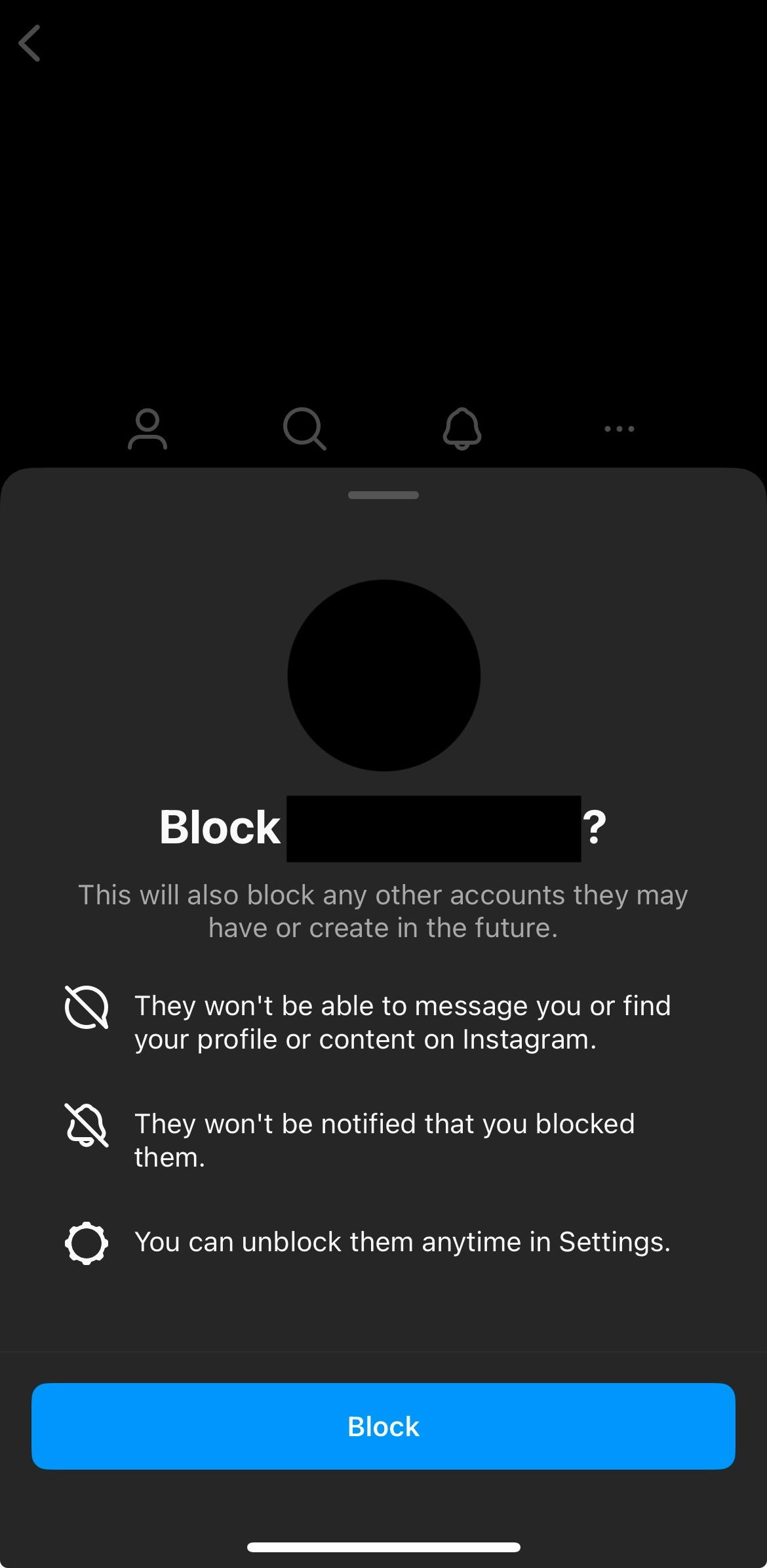 instagram confirm block
