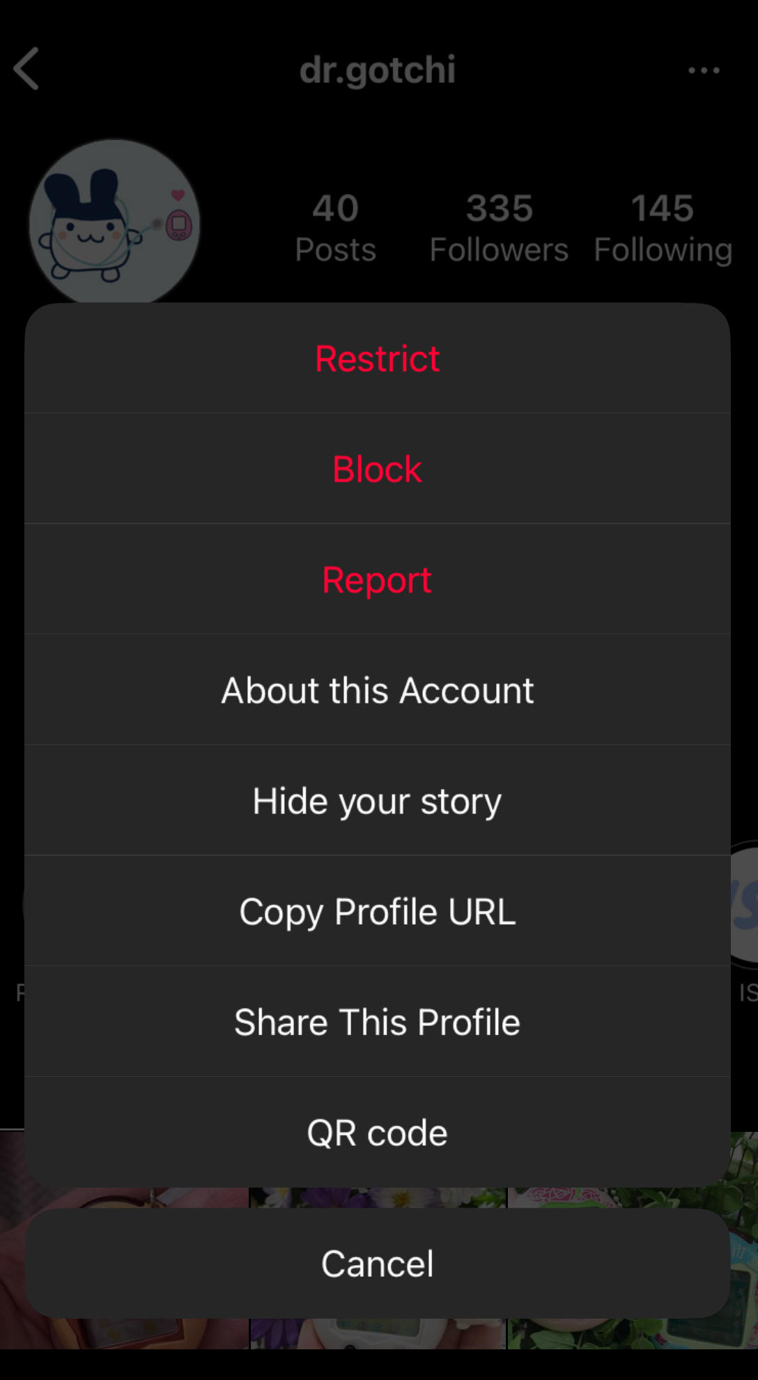 instagram restrict user