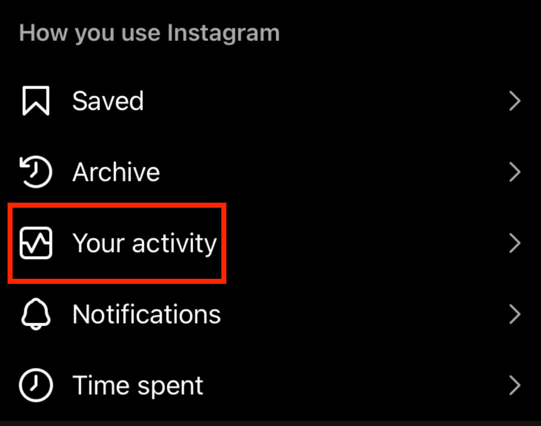 instagram your activity