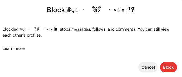 pinterest block user