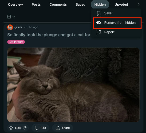 reddit hidden remove from hidden