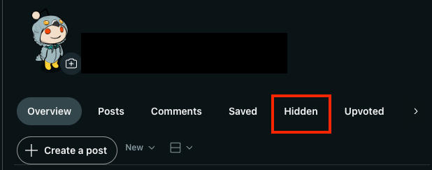 reddit profile hidden desktop