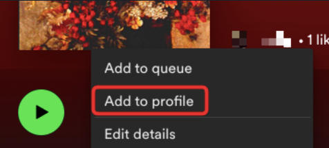 spotify add to profile